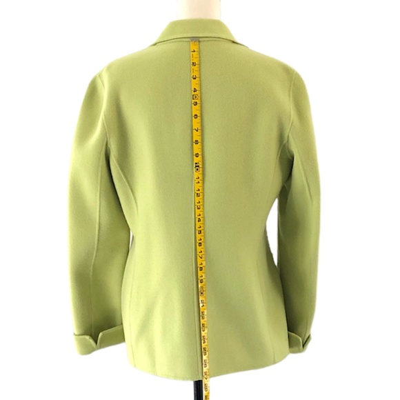 Jones New York Chartreuse Wool Blend Jacket Size 12 - Picture 4 of 10